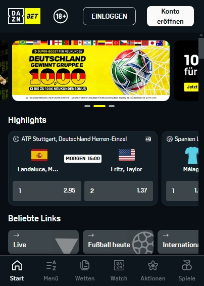 DAZN Bet Mobile screenshot